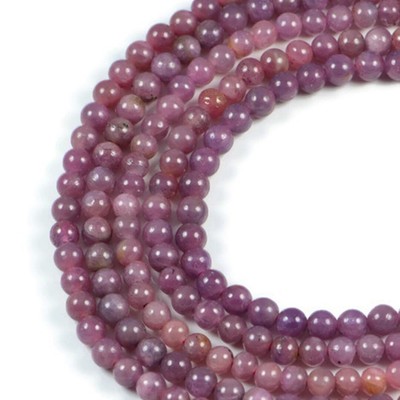 Halbedelstein Perlen Natur Myanmar Rubin 4-5 mm rund Edelstein Schmuckherstellung