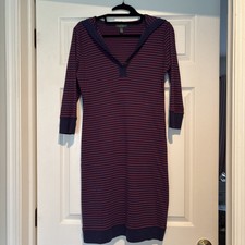Ralph Lauren Navy striped hoodie dress Sz P S 100% Cotton