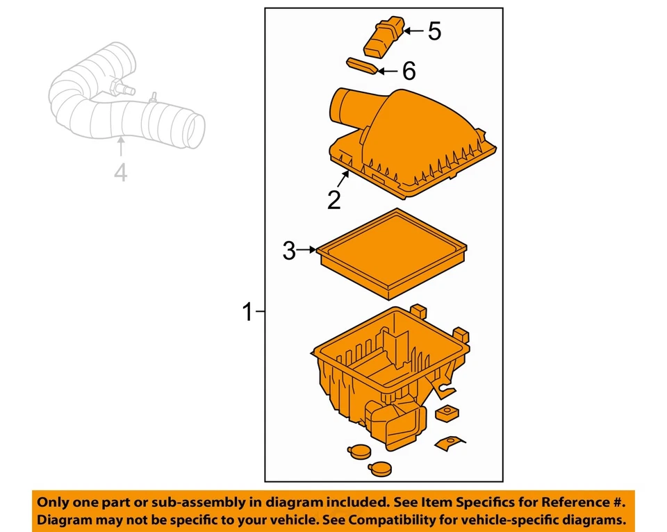 Conjunto de filtro de aire usado se adapta a: Ford Mustang 2005 4,0 L SOHC grado A Foto 3 de 4