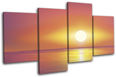 Vector Sunset Sea Ocean Landscapes MULTI Leinwand Wand Kunst Bild drucken
