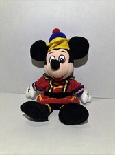 Mickey Mouse Nutcracker 10" Plush The Disney Store Bean Bag Plush Vtg w/tags