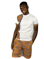 African Print Mens Shirt and Shorts Set