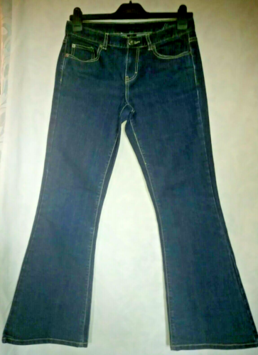 Calvin Klein Flare Jeans Size 4 30" Flared Festival Stretch Denim Designer Blue  - Picture 1 of 6