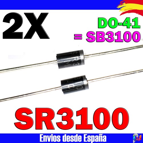 SR3100 = SB3100 Diodo Rectificador Schottky 3A 100V DO-41 Cantidad a Elegir - Imagen 2 de 4