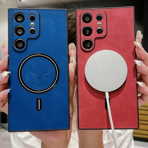 Leather Case Magnetic Magsafe Cover For Samsung Galaxy S25 S24 Ultra S23 S22 S21 - Picture 8 of 25