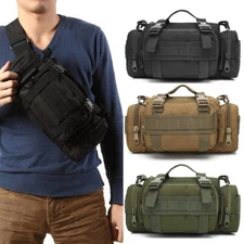 Mens Backpack Tactical Sling Shoulder Bag Molle Travel Chest Pack Outdoor Hiking