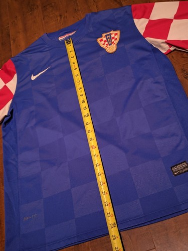 Nike Authentic Croatia 2010-2011 Away Football Shirt Jersey #4 Mens Large Blue - Picture 11 of 11