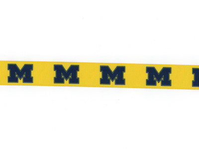UNIVERSITY OF MICHIGAN WOLVERINES 7/8'' GROSGRAIN RIBBON -1,3,5,10 YARDS FROM USA