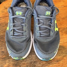 Under Armour Youth Boy Charged Assert 10 Shoes - Grey/Lime -US 5Y - 3026185-101