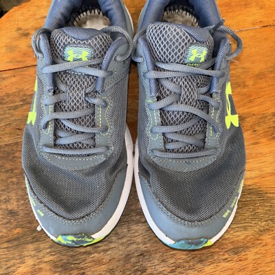 Under Armour Youth Boy Charged Assert 10  Shoes - Grey/Lime -US 5Y - 3026185-101