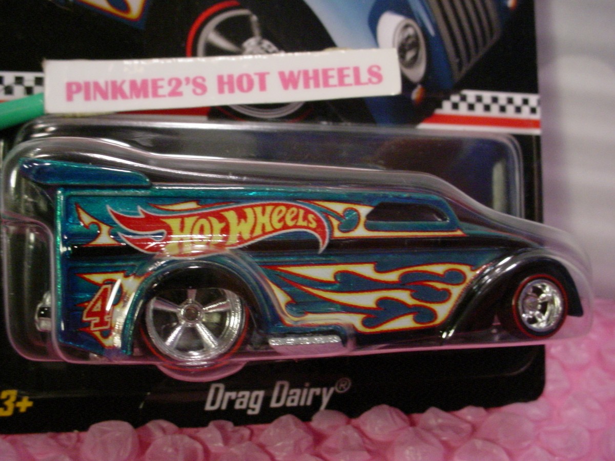 2016 Hot Wheels DRAG DAIRY☆blue;redline real riders ☆ Toys R Us