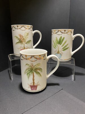 American Atelier Set of 3 Tropical Palm Mugs 12 oz. | eBay