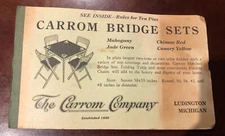 Carrom Company Ten Pins Game Rules With Bridge Sets & Dollhouse Ads Ludington MI