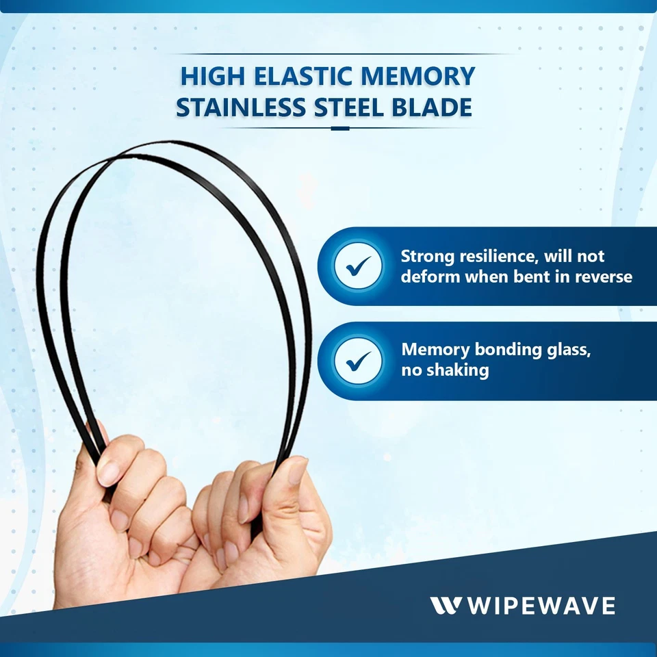 2pcs Wiper blades Set for VW Touareg 18-23 Front Windscreen | WipeWave — 第 4/4 张图片