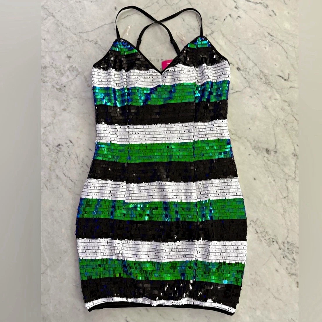 agaci sequin dress A'gaci Agaci Bodycon Mid Sleeve Dress Large