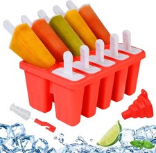 10-Cavity Silicone Popsicle Molds, BPA Free for Juice Yogurt