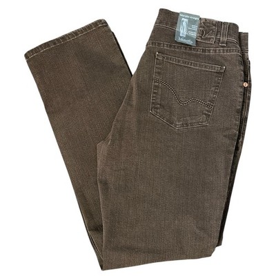 Vanilia Marilyn Straight Jeans Women 42K/12 Brown Stretch Italy Straight Leg NWT