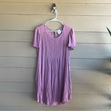 Knox Rose Short Sleeve Smocked Front Shift Dress Size M Boho Casual Modest