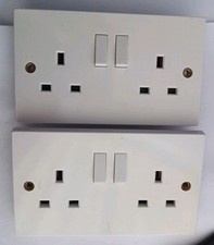 Deta - 2 Gang 13A Switched Socket Face Plate - White
