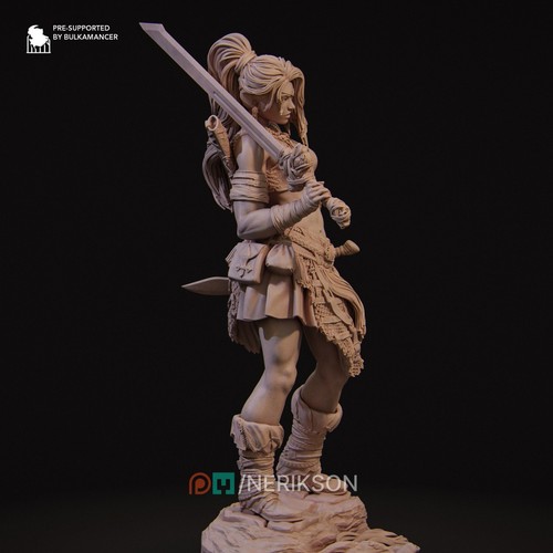 Lia, the Barbarian Mercenary by Nerikson | Commission | Painted | - Picture 3 of 6