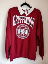Harry Potter Gryffindor Red Sweatshirt With White Collar XL Cotton Blend Wizard
