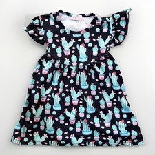 Pete  Lucy Girls 4T Cactus Succulent Milk Silk Flutter Sleeve Dress Boutique