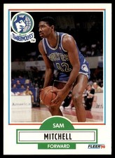 1990-91 Fleer Sam Mitchell Rookie Minnesota Timberwolves #114