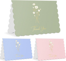 Thank You Cards with Envelopes 30 Pack Gold Foil Floral Card 4x6 Inch