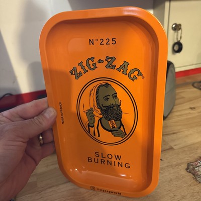 Zig Zag Tray Plate Cigarette Papers Smoker Tobacco Collector METAL