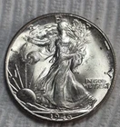 1946 D Liberty Walking Silver Half Dollar. Estimated Uncirculated 64/5 A0648.