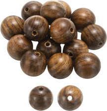 100Pcs Natural Wooden Beads 10Mm Black Rosewood round Polished Loose Bead Smooth