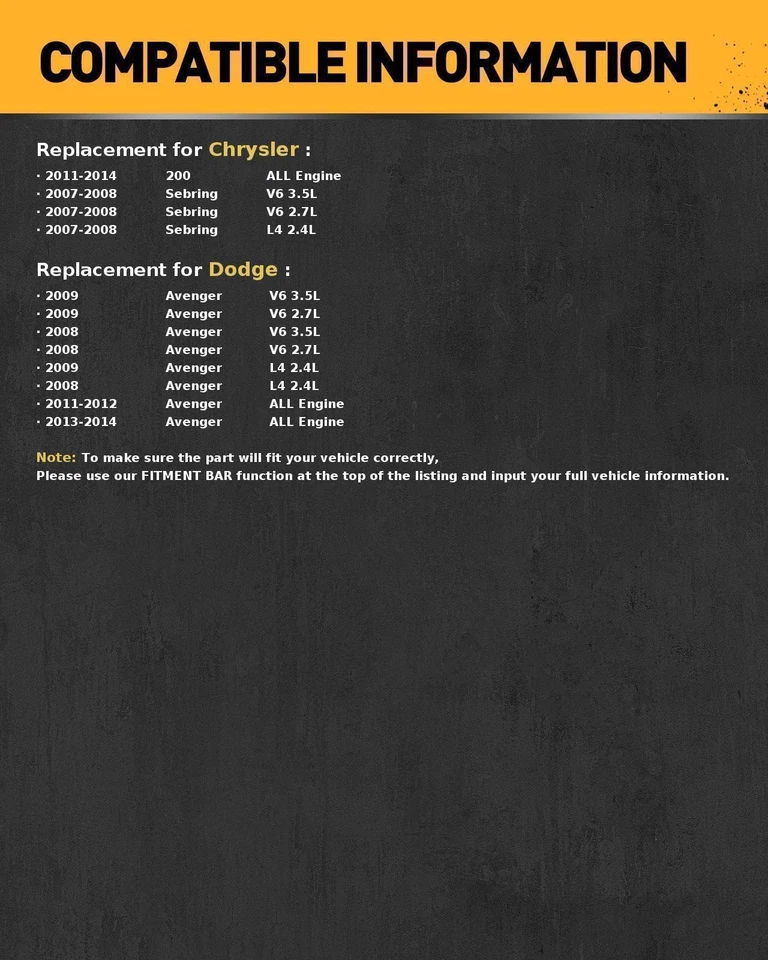 For Chrysler Sebring Dodge Avenger Brake Master Cylinder Reservoir & Sensor ZC - Image 2 of 4