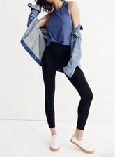 Madewell Black Miles MWL Knit High Rise 27" Leggings Cotton Stretch M A003519