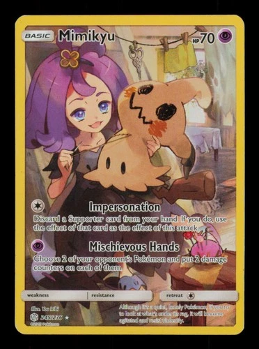 Pokemon Card Mimikyu 245/236 Cosmic Eclipse Holo Full Art Secret Rare LP 2019