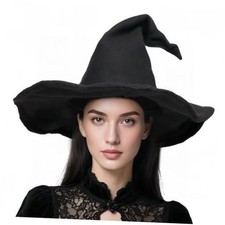 Witch Hat, 18IN Wizard Hat Cosplay Accessories for Halloween Costume Black