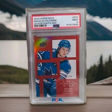 2024 Upper Deck Macklin Celebrini Ud Portraits - Red /99 PSA 9 (RC)