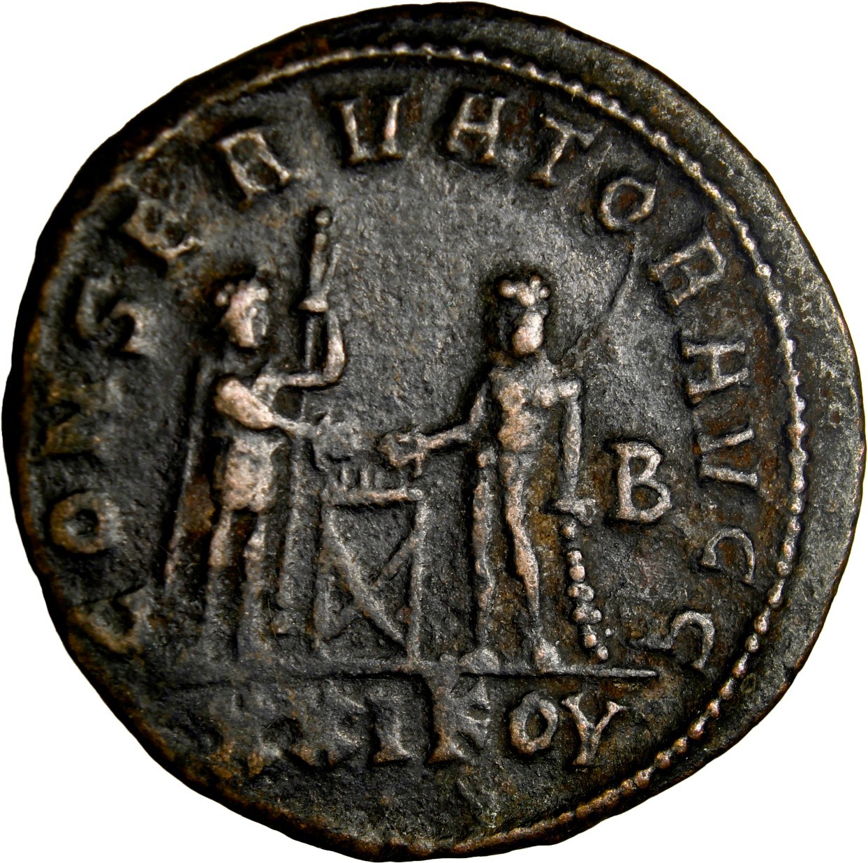 Ancient Roman Coin Maximianus 286-305 AD Hercules Club Siscia RIC 580