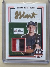 2022 USA Stars Stripes Josiah Hartshorn Signatures Patch Auto /25 Autograph Cubs