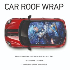 Anime Character Printed Roof wrap for Mini or any car Air Release Vinyl CRW035