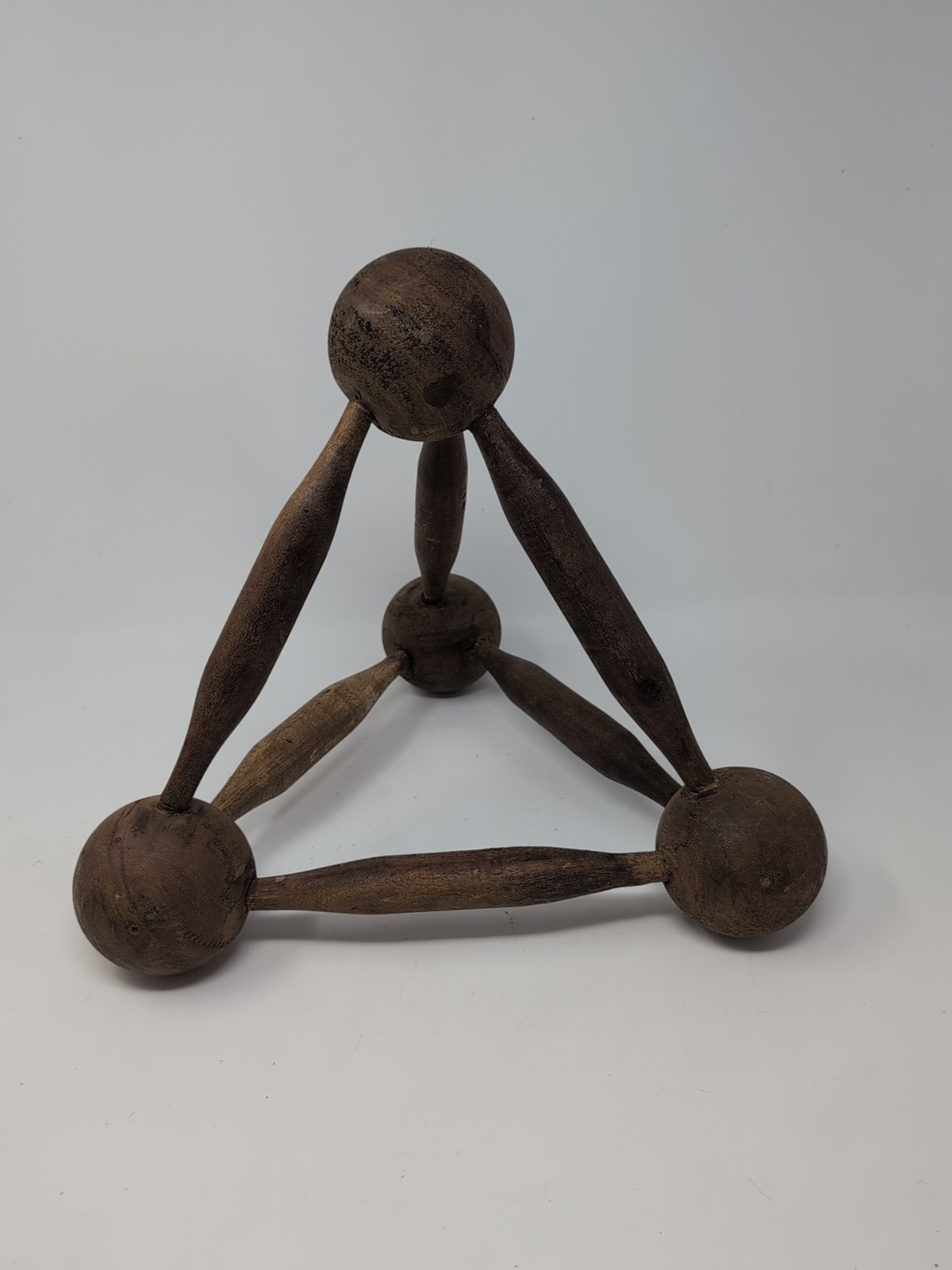 Large Anthropology Wood Pyramid Decorative Object Reclaim Wood 11x12 In