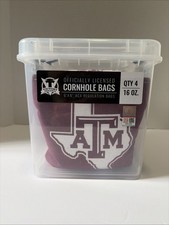 Texas A M Cornhole Bean Bags Officially Licensed Set Of 4 New 6 X 6, 16 oz