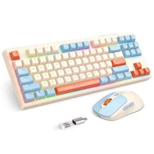 2.4G Wireless Keyboard and Mouse Combo RGB Backlit Keyboard Mouse Set for Win...
