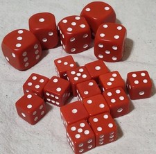 Lot Of 19 Red Gaming Dice D22