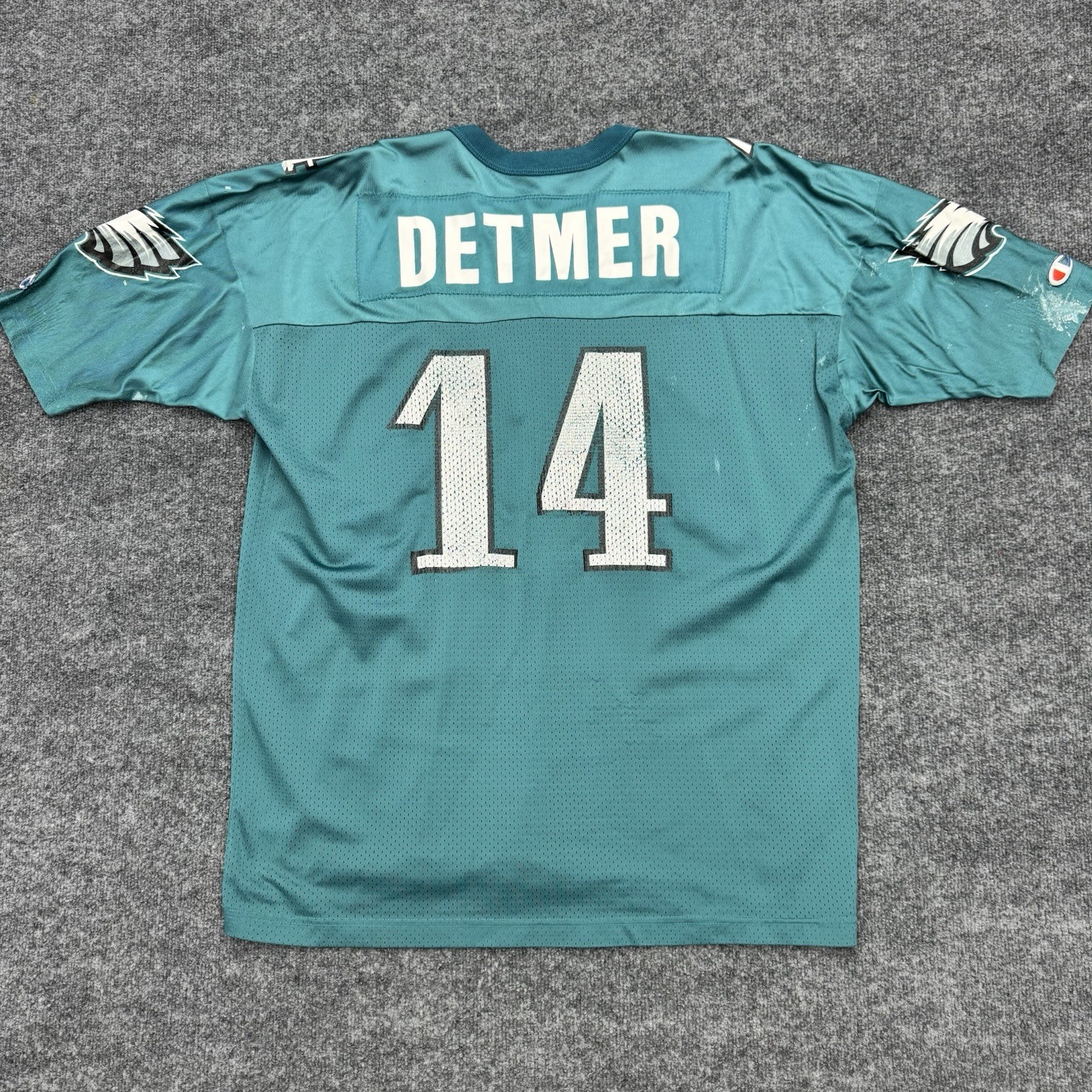 Vintage Ty Detmer Philadelphia Eagles Jersey VTG Champion NFL Men’s Size XL 52