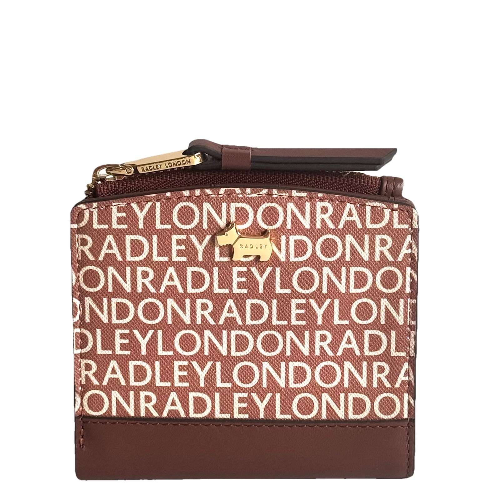 Radley Purse Brown Small Bifold Purse - Shepherdess Walk Logo With Dust Bag