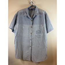 VTG 1980 s Bugle Boy 100 Cotton Light Blue Button Down Shirt Mens