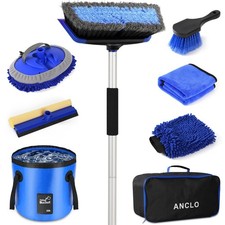 ANCLO 62'' Car Wash Brush with Long Handle, Scratch-Free Mop Kit...
