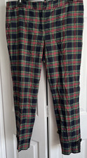 Vintage Talbots 8P Multicolor Plaid Pants Pockets Ribbon Detail at Hem Lined