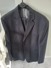 Marks & Spencer Men’s Navy Pinstripe 2-Piece Suit 40" Chest 34" Waist 31" Leg
