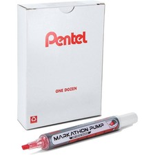 Pack of 12 Pentel Markathon MWL6SX-B Red Ink ...